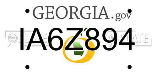 IA6Z894 Georgia License Plate