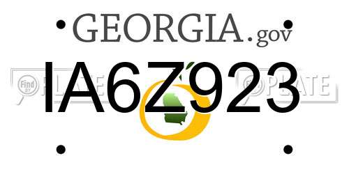 IA6Z923 Georgia License Plate