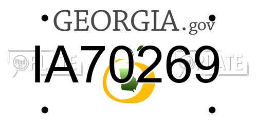 IA70269 Georgia License Plate
