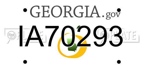 IA70293 Georgia License Plate