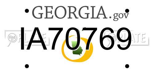 IA70769 Georgia License Plate