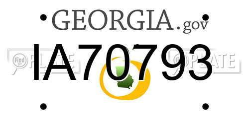 IA70793 Georgia License Plate