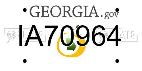 IA70964 Georgia License Plate