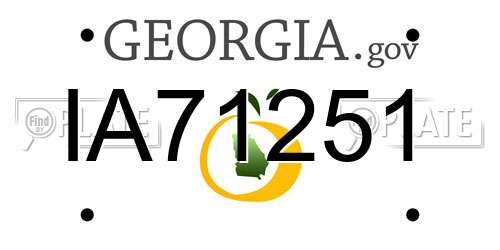 IA71251 Georgia License Plate
