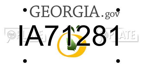 IA71281 Georgia License Plate