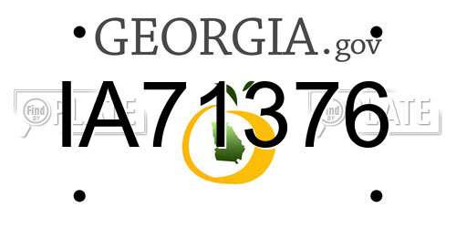 IA71376 Georgia License Plate