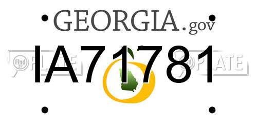 IA71781 Georgia License Plate
