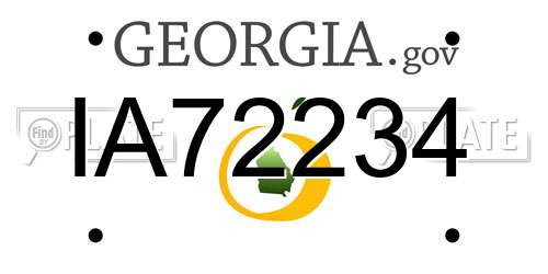 IA72234 Georgia License Plate