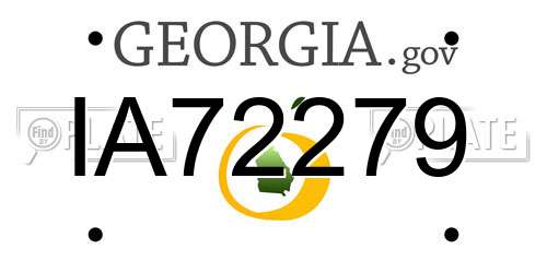 IA72279 Georgia License Plate