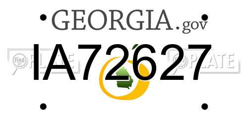 IA72627 Georgia License Plate