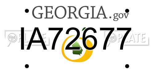 IA72677 Georgia License Plate
