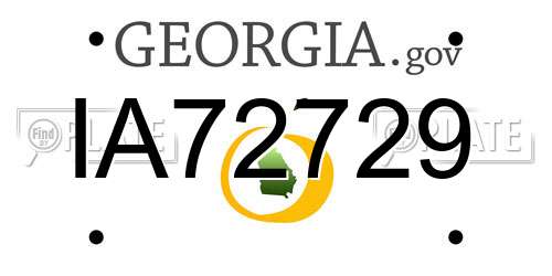 IA72729 Georgia License Plate