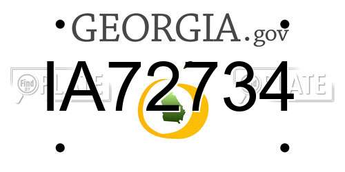 IA72734 Georgia License Plate