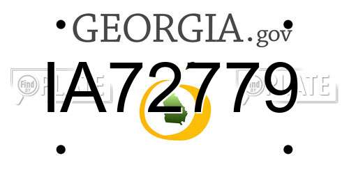 IA72779 Georgia License Plate