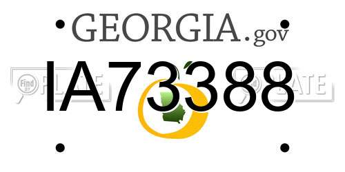 IA73388 Georgia License Plate