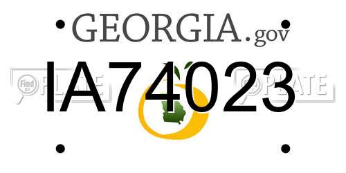 IA74023 Georgia License Plate