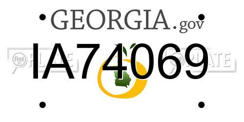 IA74069 Georgia License Plate