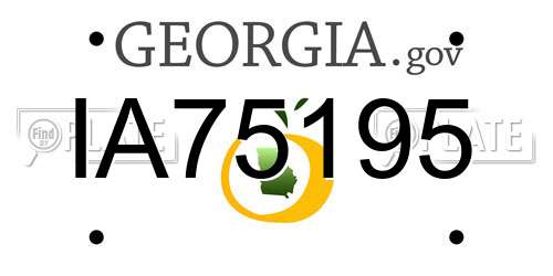 IA75195 Georgia License Plate