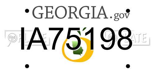 IA75198 Georgia License Plate