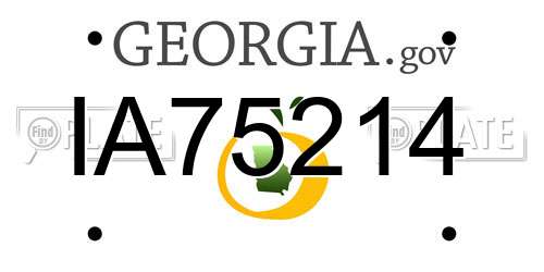IA75214 Georgia License Plate