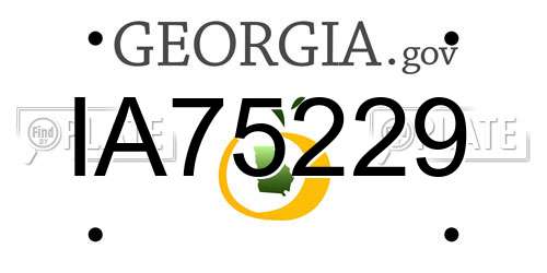 IA75229 Georgia License Plate