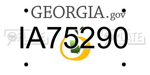 IA75290 Georgia License Plate
