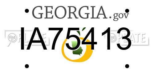 IA75413 Georgia License Plate
