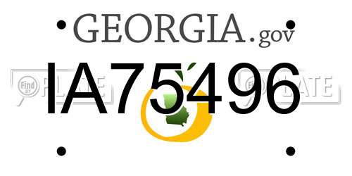 IA75496 Georgia License Plate