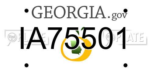 IA75501 Georgia License Plate