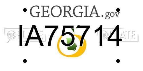 IA75714 Georgia License Plate
