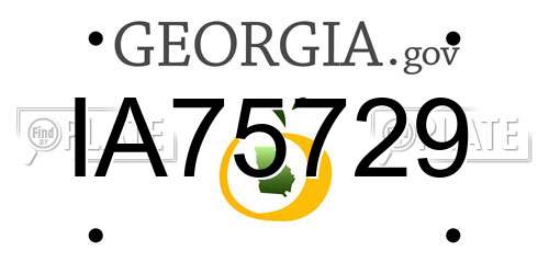 IA75729 Georgia License Plate