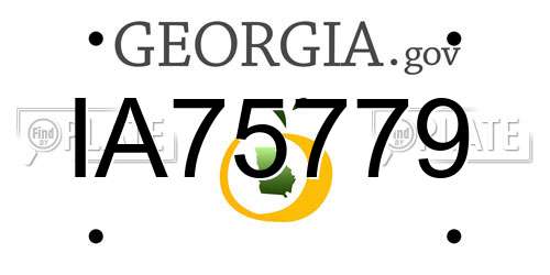 IA75779 Georgia License Plate