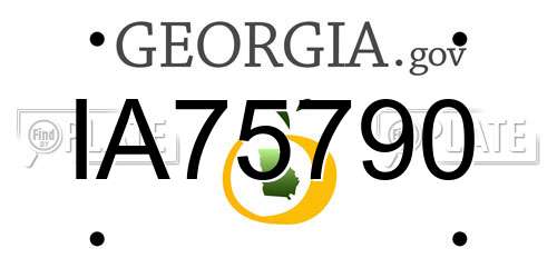 IA75790 Georgia License Plate