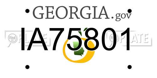 IA75801 Georgia License Plate