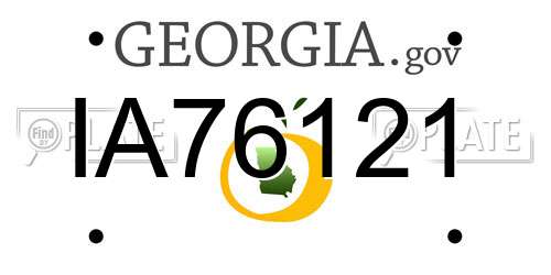 IA76121 Georgia License Plate
