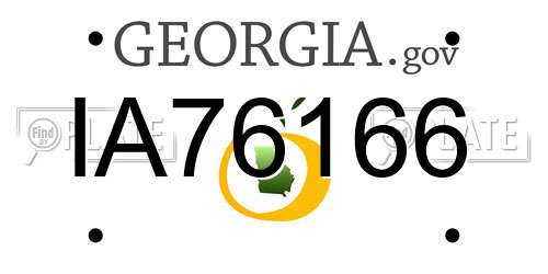 IA76166 Georgia License Plate