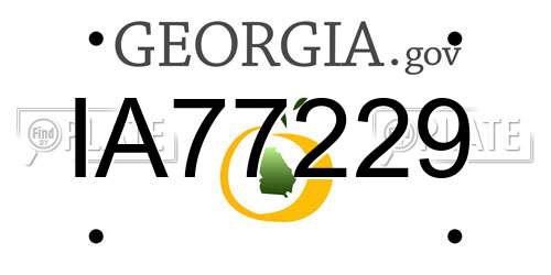 IA77229 Georgia License Plate