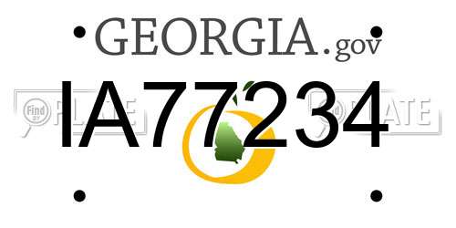 IA77234 Georgia License Plate