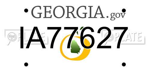 IA77627 Georgia License Plate