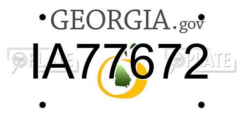 IA77672 Georgia License Plate
