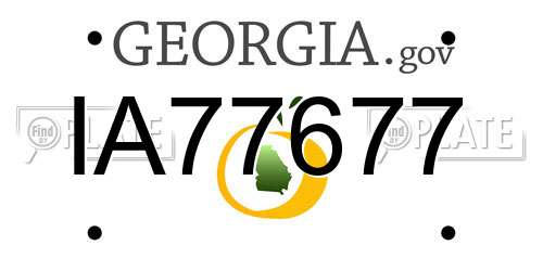 IA77677 Georgia License Plate