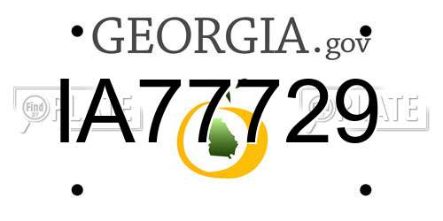 IA77729 Georgia License Plate