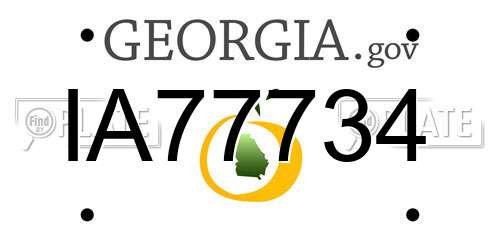 IA77734 Georgia License Plate