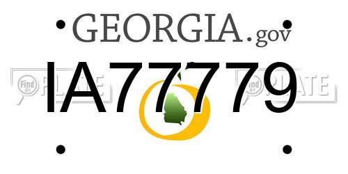 IA77779 Georgia License Plate
