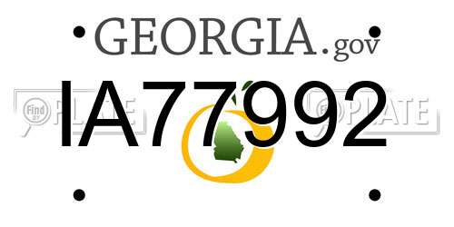 IA77992 Georgia License Plate