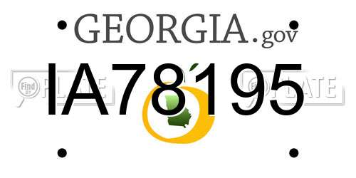 IA78195 Georgia License Plate