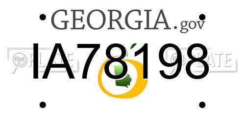 IA78198 Georgia License Plate