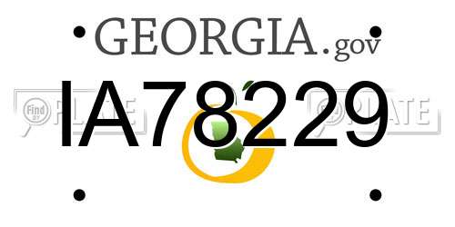 IA78229 Georgia License Plate