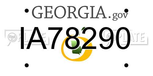 IA78290 Georgia License Plate