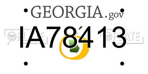 IA78413 Georgia License Plate